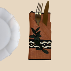 Juego de servilletas de tela Doumini Café 36x36 cm Beige