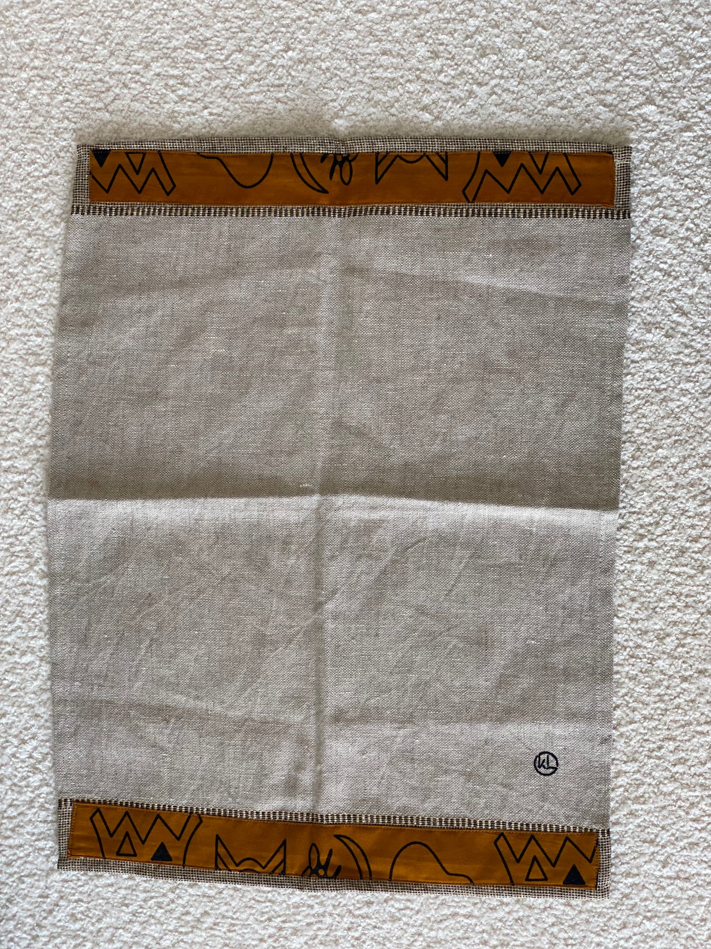 Box fête des mères - 1 chemin de table & 4 sets de table doré/ocre en lin