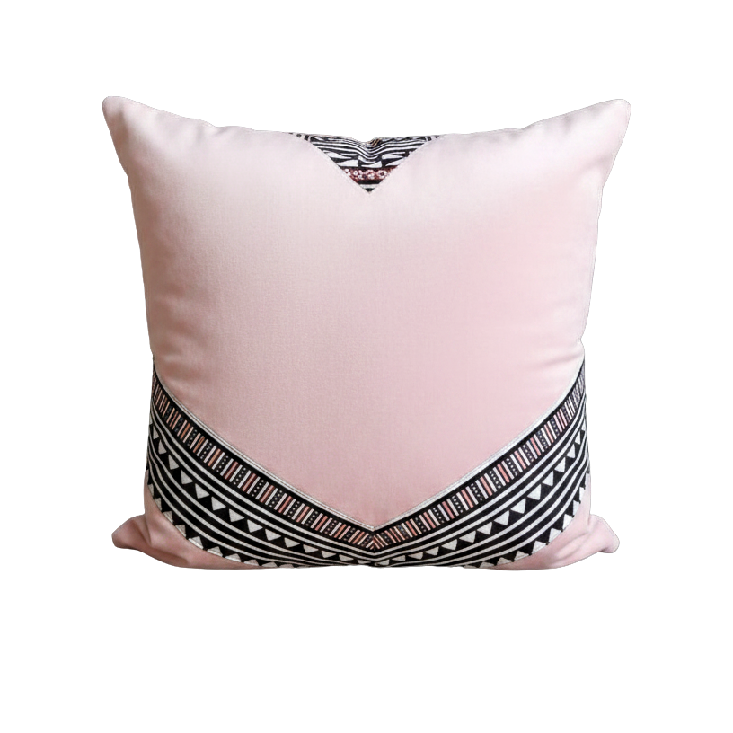 Coussin Oriental en velours et pagne antique