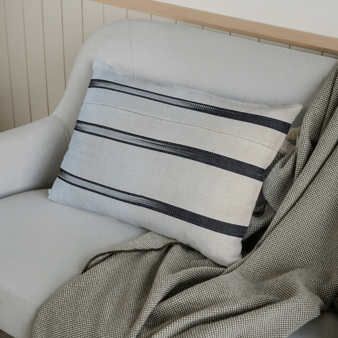 Coussin Eclats d'hiver en coton tissé Blanc comme neige