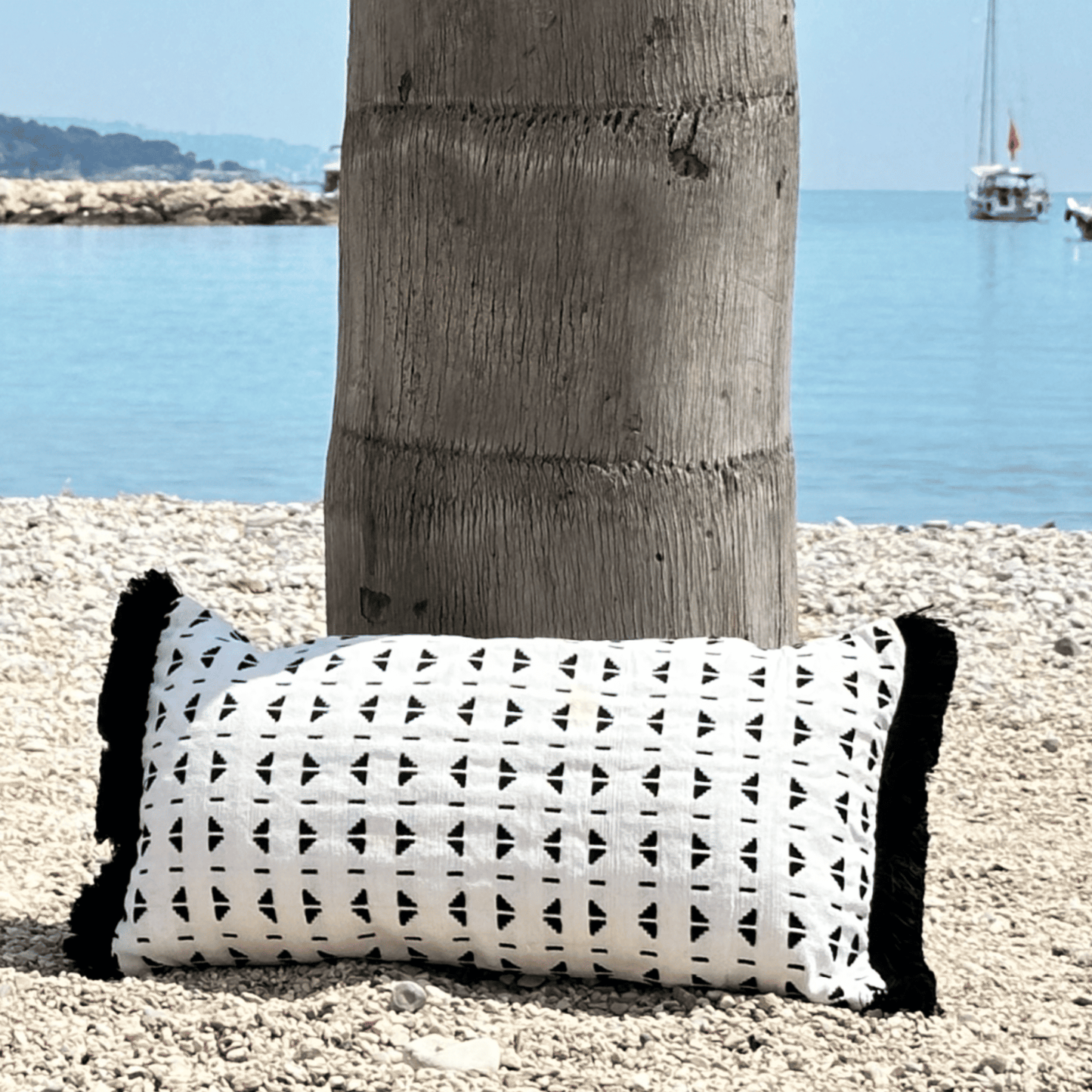 Housse de coussin Escapade Nostalgique 30X50 cm blanc et noir