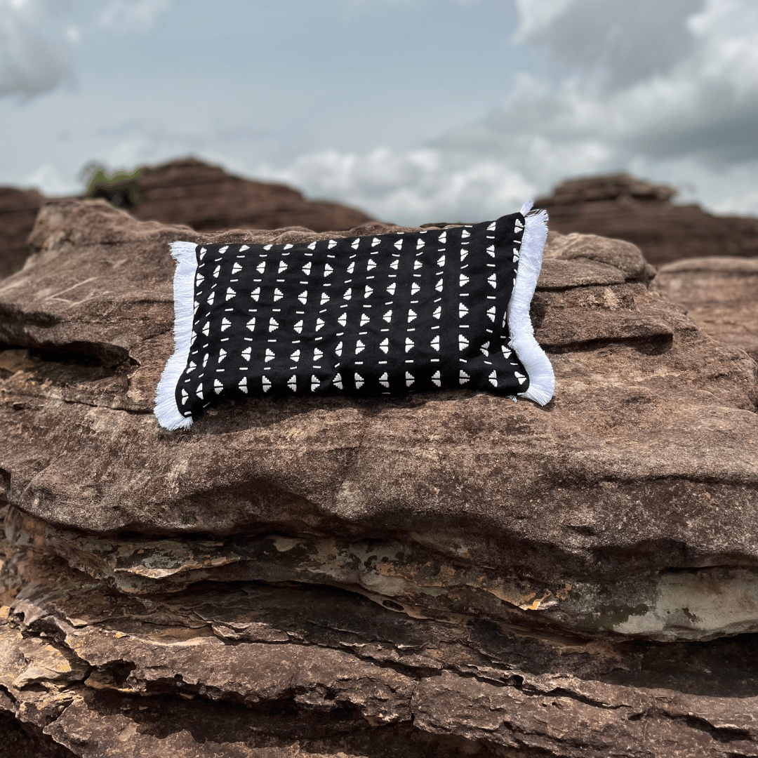 Housse de coussin Escapade Nostalgique 30X50 cm noir et blanc