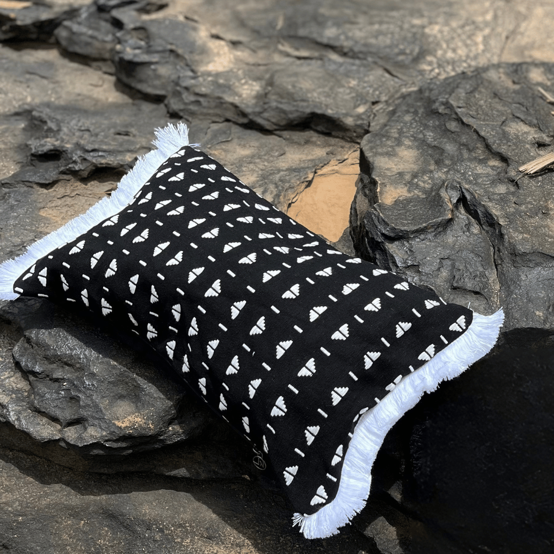 Housse de coussin Escapade Nostalgique 30X50 cm noir et blanc