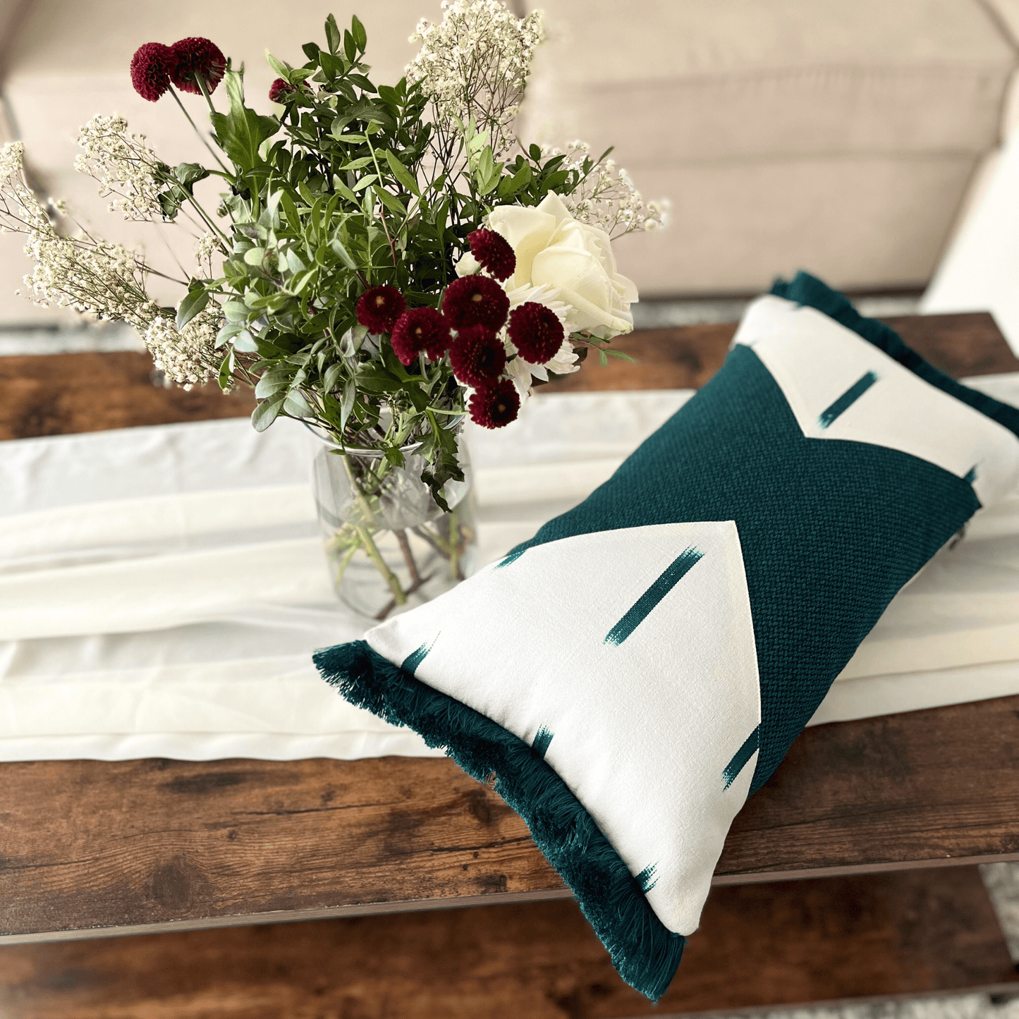 Coussin Escapade Tropicale 30X50 cm vert