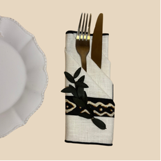 Juego de servilletas de tela Doumini Café 36x36 cm Beige
