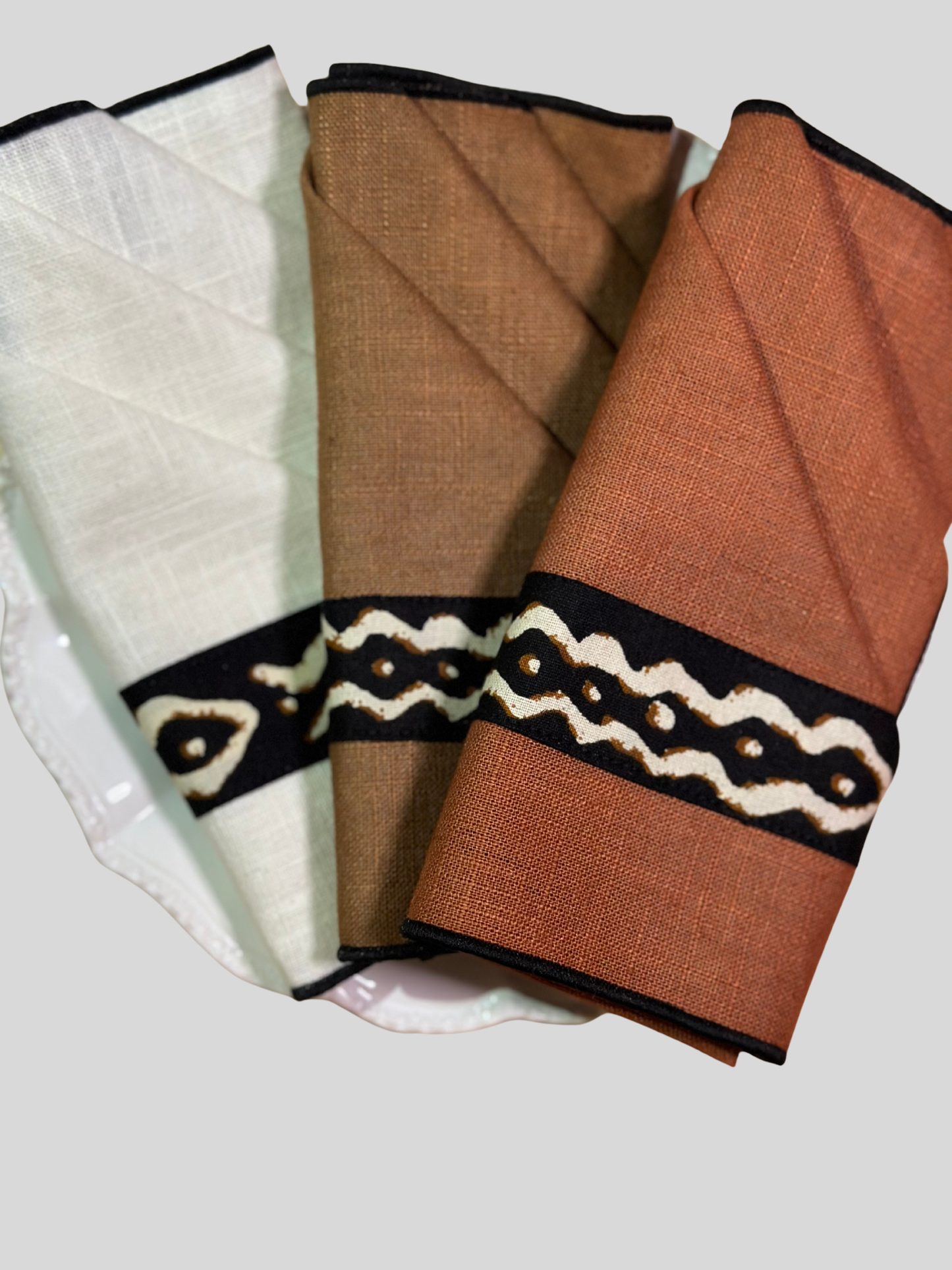 Juego de servilletas de tela Doumini Café 36x36 cm Beige