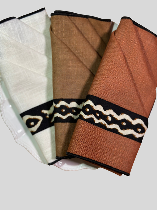 Set of Doumini Café cotton napkins 36x36 cm Beige