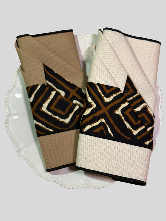 Set of Doumini Café cotton napkins 36x36 cm Ecru