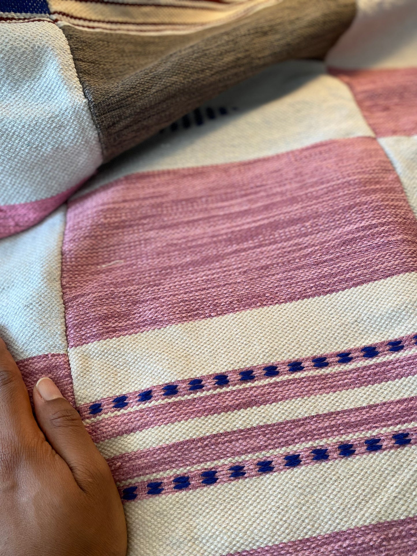 Plaid en coton tissé à la main Faso Dan Fani du Burkina Faso - 180 x 120 cm