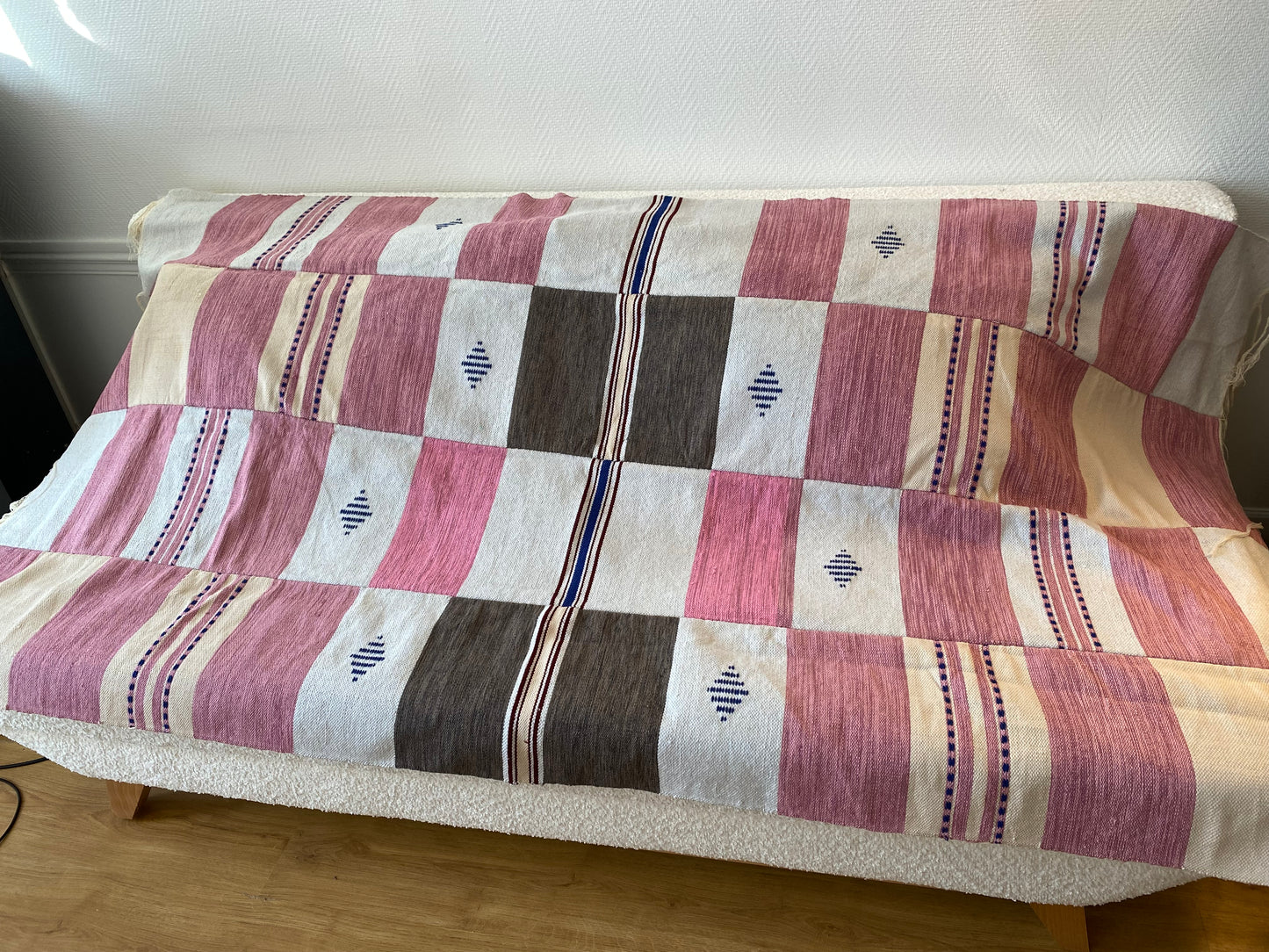 Plaid en coton tissé à la main Faso Dan Fani du Burkina Faso - 180 x 120 cm