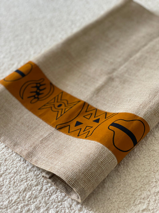 Lot de serviettes de table en lin Doumini Antiquity 45x45 cm Ocre