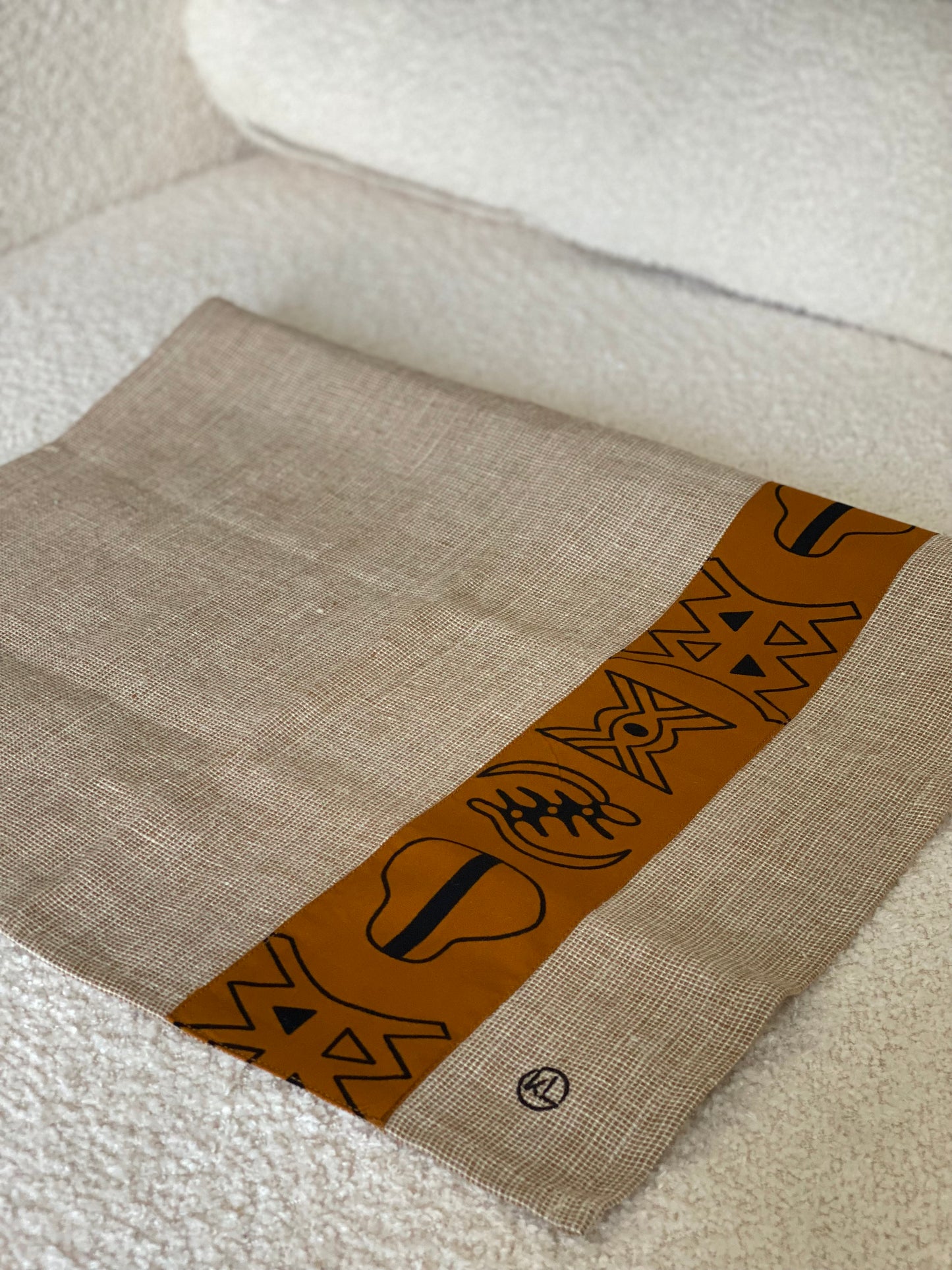 Lot de serviettes de table en lin Doumini Antiquity 45x45 cm Ocre