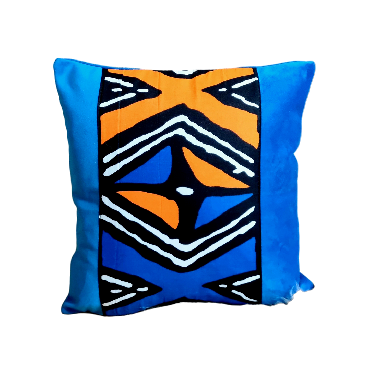 Coussin Baji en velours et pagne antique