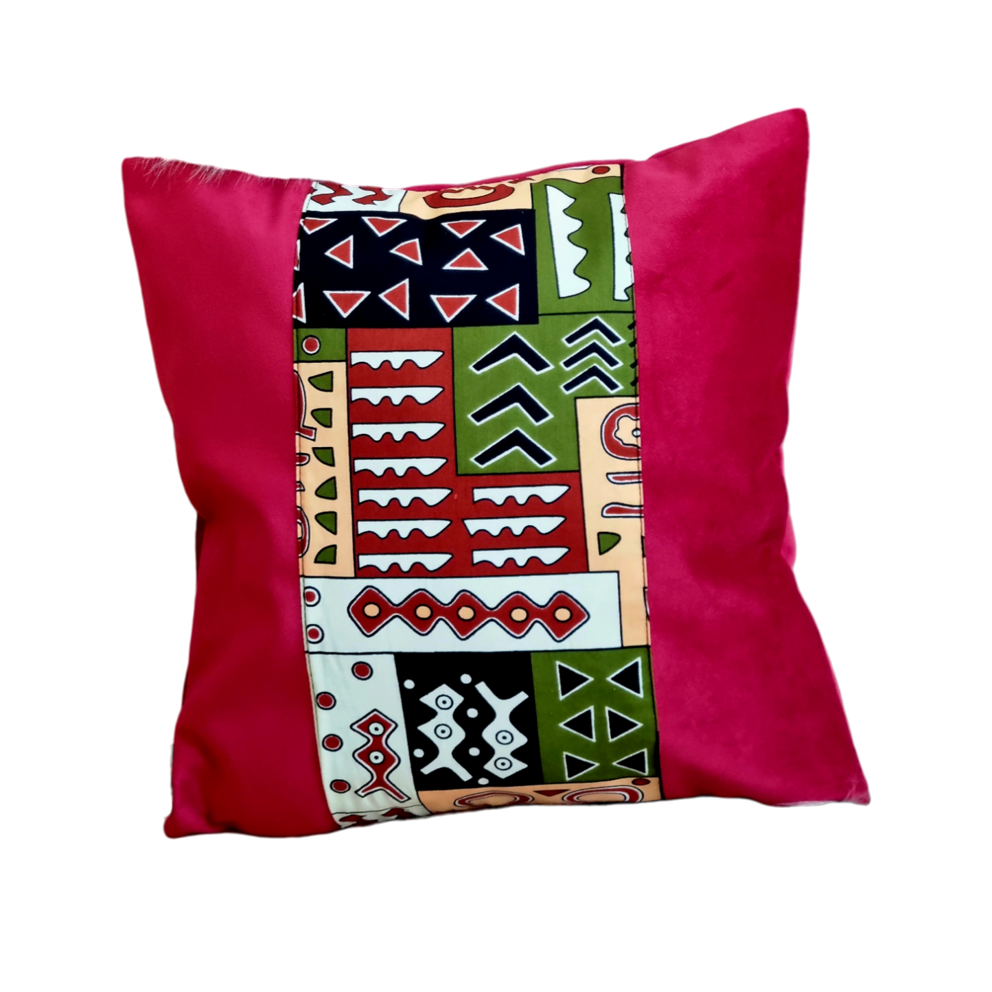 Coussin Mystik en velours et pagne antique