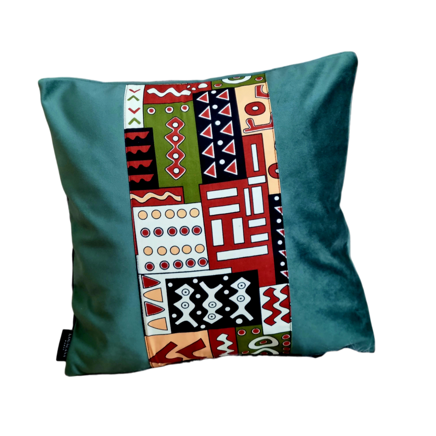 Coussin Mystik en velours et pagne antique