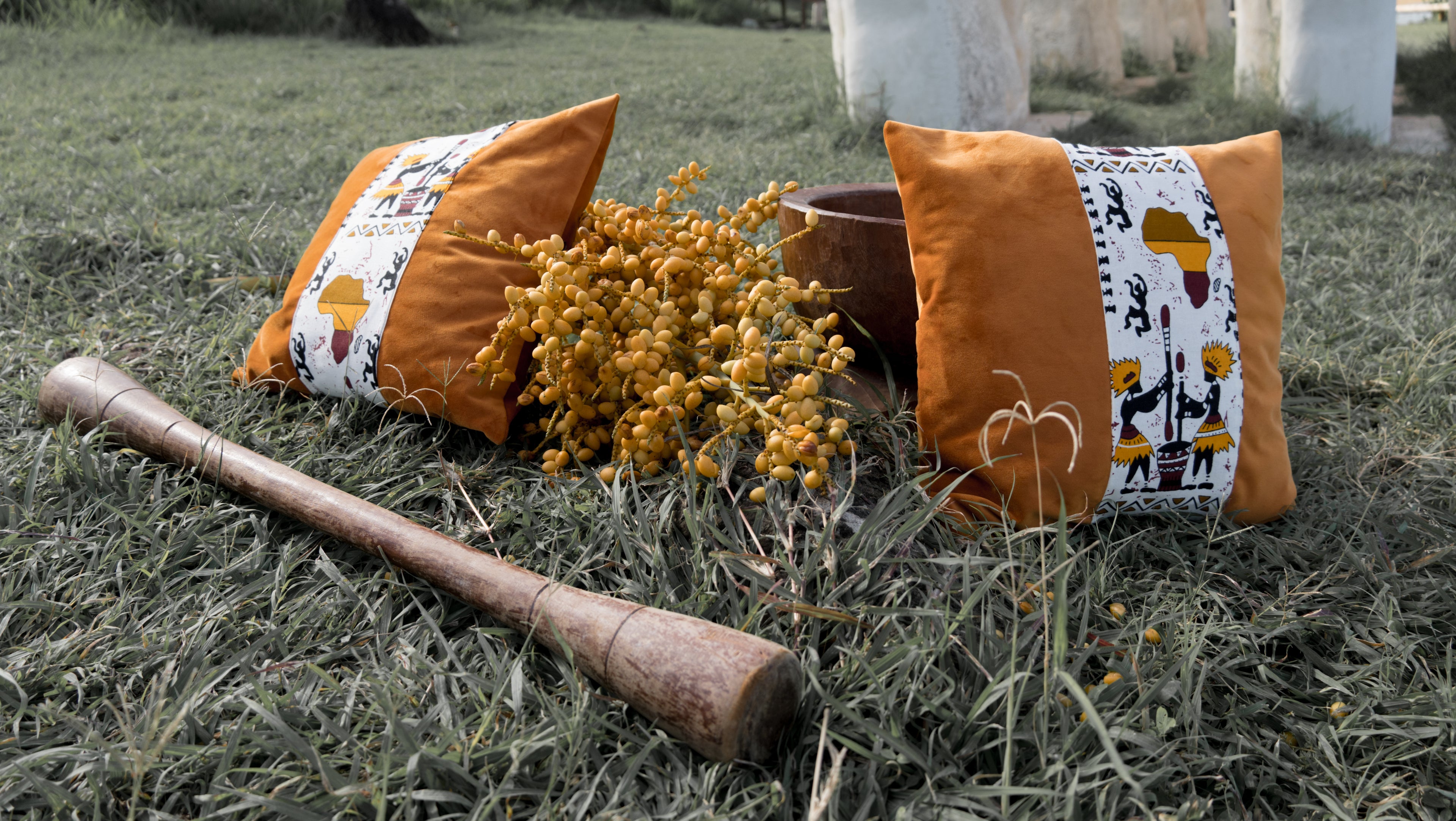 africa-orange-cushions-on-grass