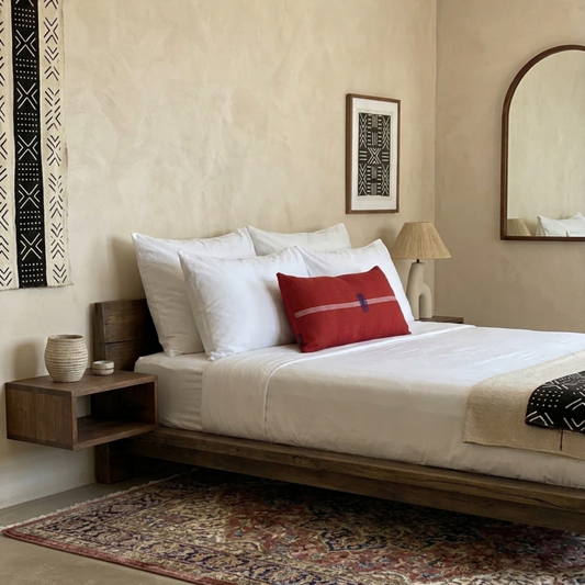 Housse de coussin "Sillage" 30X50 cm rouge